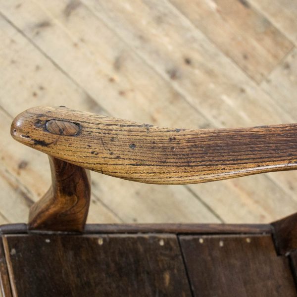 M-6327 Antique Georgian Elm Elbow Chair pedneryn antiques (7)