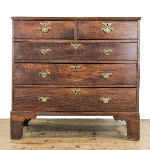 M-6357 Antique 18th Century Oak Chest Of Drawers penderyn antiques (1)