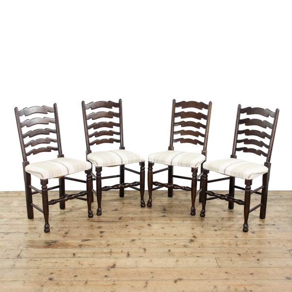 M-6386 Set of Four Upholstered and Oak Chairs penderyn antiques (1)