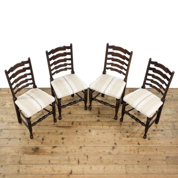 M-6386 Set of Four Upholstered and Oak Chairs penderyn antiques (2)