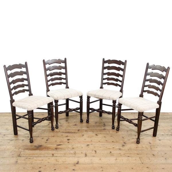 M-6387 Set of Four Upholstered and Oak Chairs penderyn antiques (1)