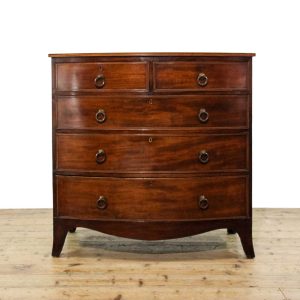 M-D335~M-6335 Antique 19th Century Mahogany Bow Front Chest of Drawers penderyn antiques 1