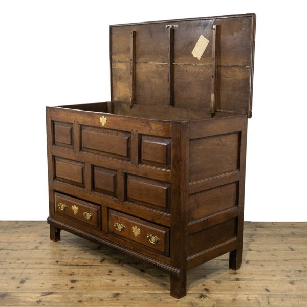M-4120 18th Century Antique Joined Oak Mule Chest (10)