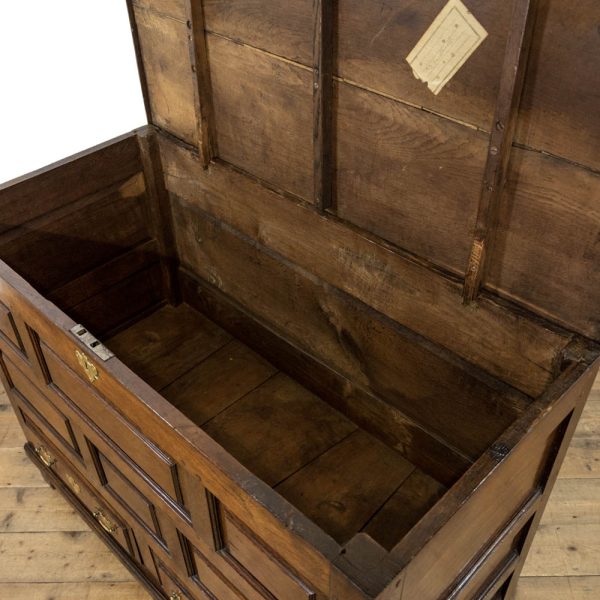 M-4120 18th Century Antique Joined Oak Mule Chest (11)