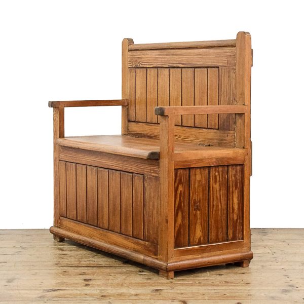 M-5862 Rustic Pine Settle Penderyn Antiques (1)