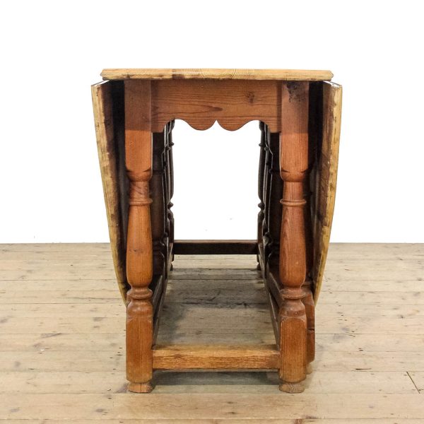 M-6323 Large Vintage Pine Gateleg Dining Table penderyn antiques (4)