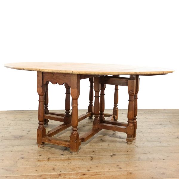 M-6323 Large Vintage Pine Gateleg Dining Table penderyn antiques (7)