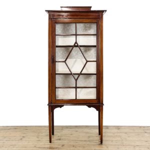 M-6346 Antique Edward Mahogany Inlaid Display Cabinet penderyn antiques (1)