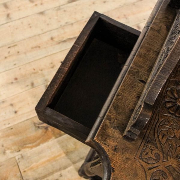 M-6378 Antique Oak Dropleaf Side Table penderyn antiques (13)
