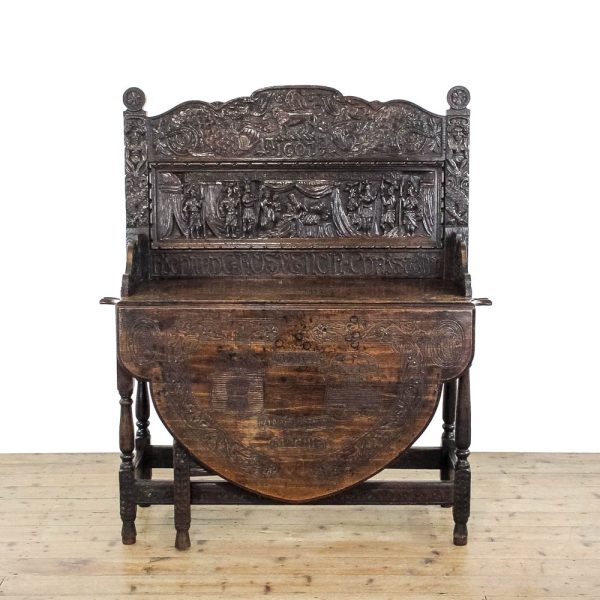 M-6378 Antique Oak Dropleaf Side Table penderyn antiques (2)