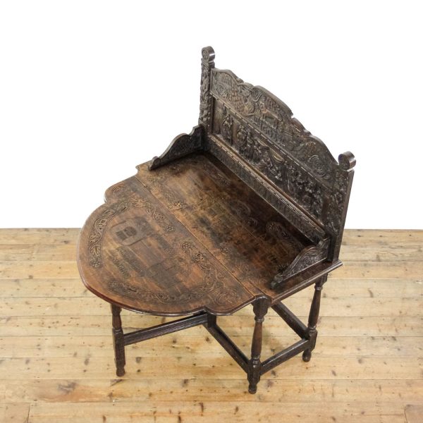 M-6378 Antique Oak Dropleaf Side Table penderyn antiques (6)