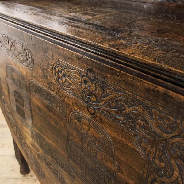 M-6378 Antique Oak Dropleaf Side Table penderyn antiques (8)