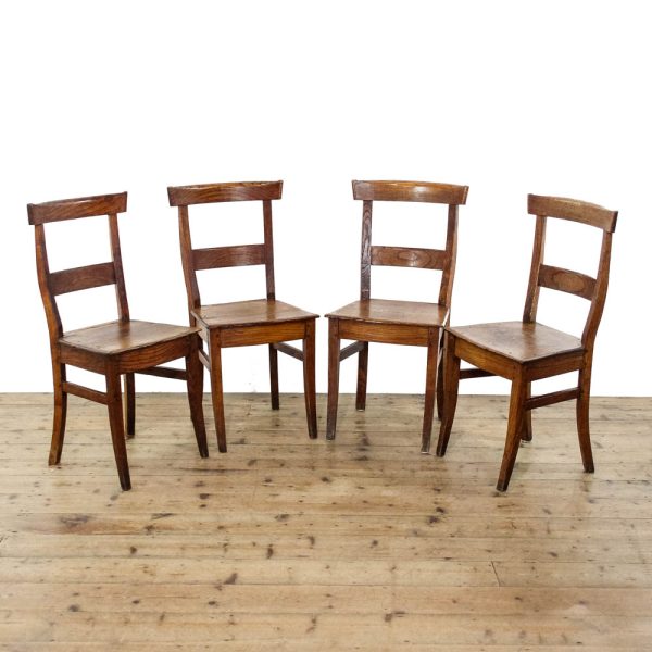 M-6389 Set of Four Antique Oak Country Farmhouse Chairs penderyn antiques (1)