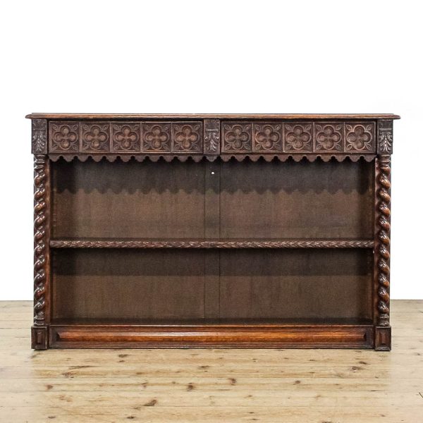 M-6391 Antique Low 19th Century Gothic Open Bookcase penderyn antiques (2)