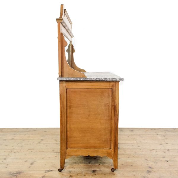 M-6395 Antique Edwardian Walnut Marble Top Washstand penderyn antiques (2)