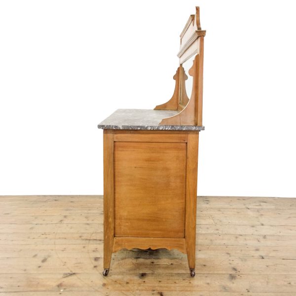 M-6395 Antique Edwardian Walnut Marble Top Washstand penderyn antiques (4)