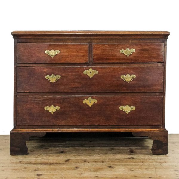 M-6397 Antique Georgian Oak Country Chest Of Drawers penderyn antiques (1)