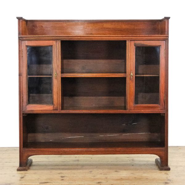 M-6399 Antique Edwardian Mahogany Freestanding Bookcase penderyn antiques (8)