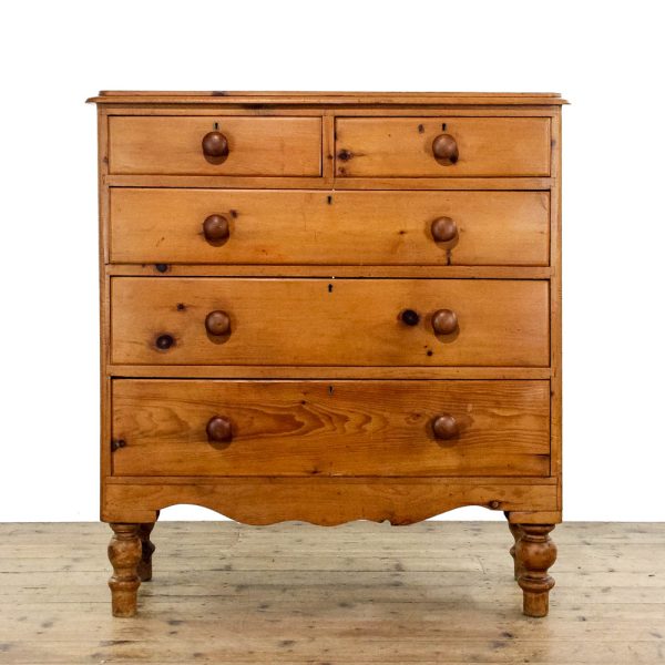M-6401 Antique Victorian Stripped Pine Chest Of Drawers penderyn antiques (1)