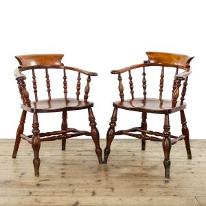 M-6420 Pair of Antique Smokers Bow Chairs penderyn antiques (1)