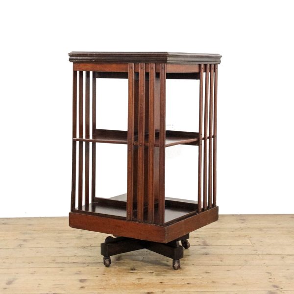 M-6425 Antique Early 20th Century Mahogany Revolving Bookcase penderyn antiques 1