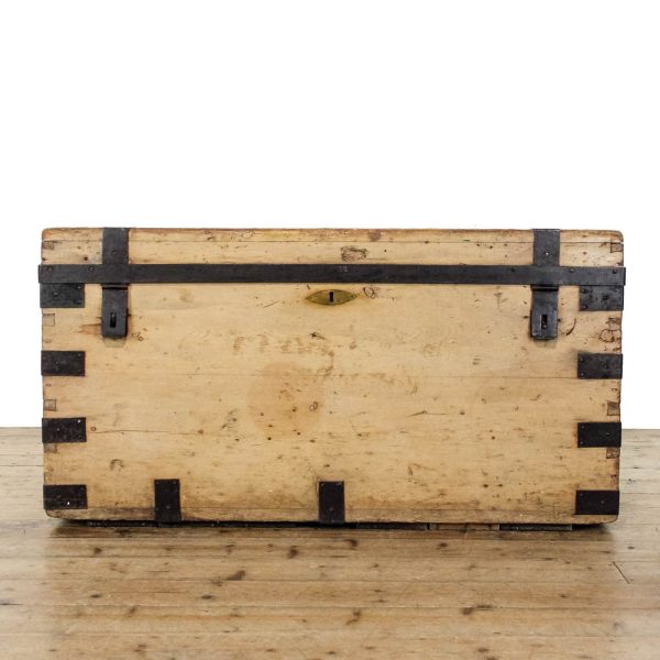 M-6444 Antique Pine Metal Bound Chest penderyn antiques 2