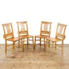 M-6451A Set of Four Antique Beech Chapel Chairs penderyn antiques (1)