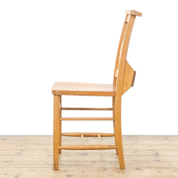 M-6451A Set of Four Antique Beech Chapel Chairs penderyn antiques (10)