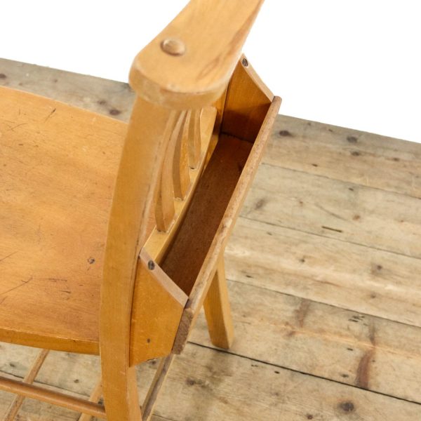 M-6451A Set of Four Antique Beech Chapel Chairs penderyn antiques (11)