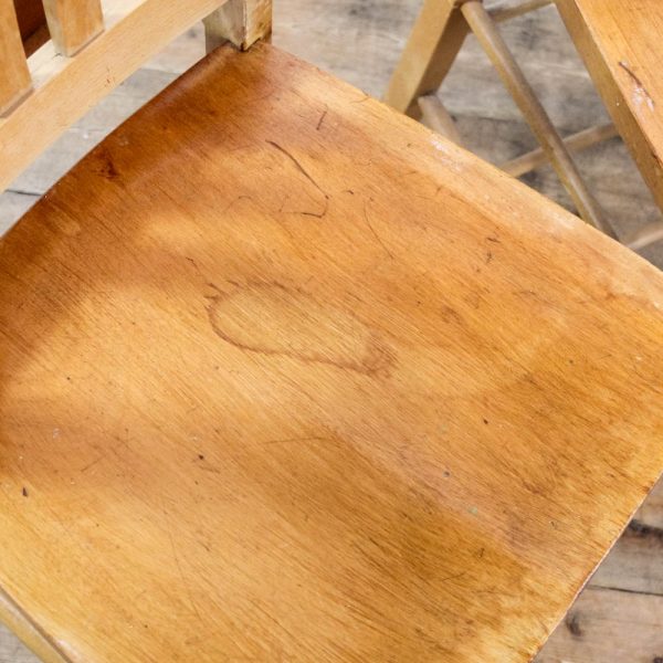 M-6451A Set of Four Antique Beech Chapel Chairs penderyn antiques (3)