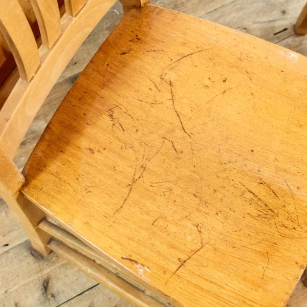 M-6451A Set of Four Antique Beech Chapel Chairs penderyn antiques (5)