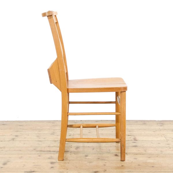 M-6451A Set of Four Antique Beech Chapel Chairs penderyn antiques (8)