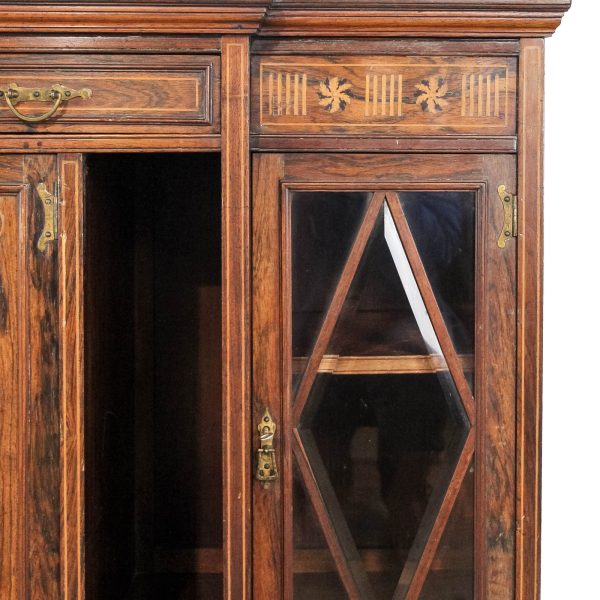 M-6477 Edwardian Rosewood Inlaid Side Cabinet (2)