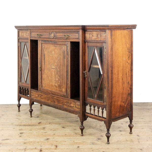 M-6477 Edwardian Rosewood Inlaid Side Cabinet (4)