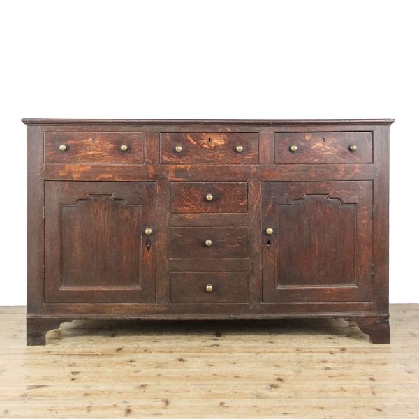 M-6340 Antique 18th Century Oak Dresser Base (1)