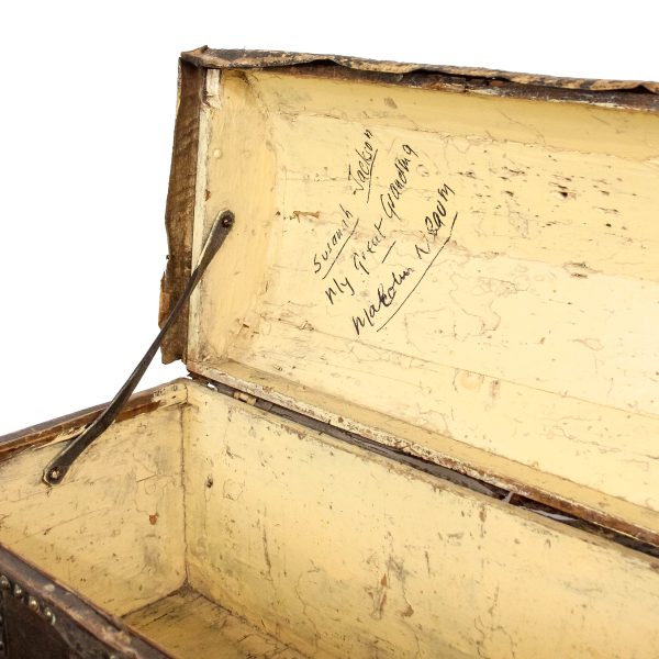 M-6394 Antique Leather Domed Trunk (9)
