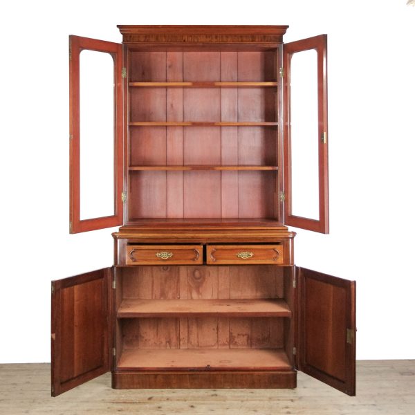 M-6464 Antique Victorian Mahogany Glazed Top Bookcase (2)