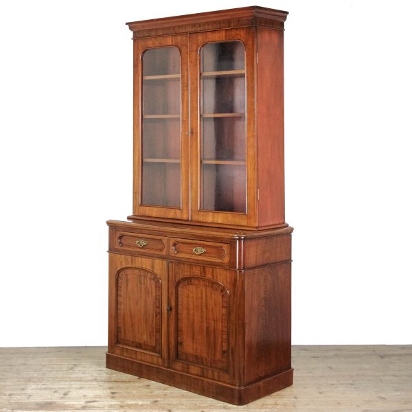 M-6464 Antique Victorian Mahogany Glazed Top Bookcase (3)