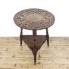 M-6498 Antique Early 20th Century Carved Oak Cricket Table (3)