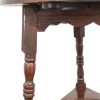 M-6498 Antique Early 20th Century Carved Oak Cricket Table (6)