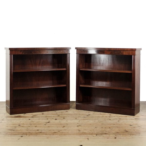 M-6508 Pair of Antique Mahogany Open Bookcases (1)