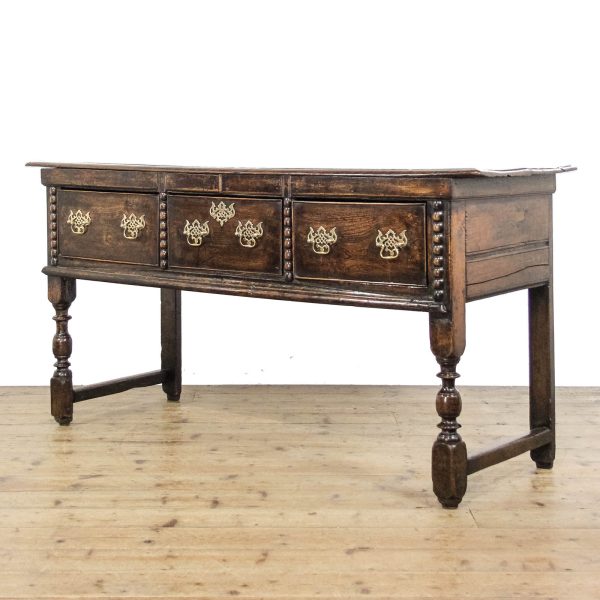 M-6509 Antique 18th Century Oak Dresser Base (3)