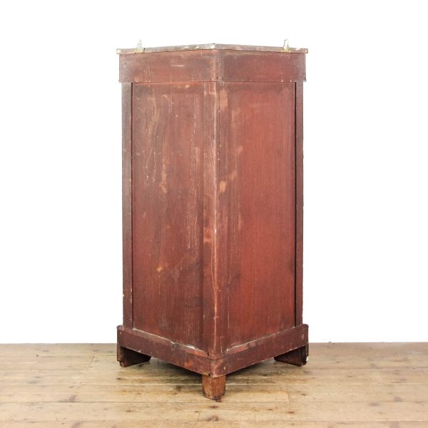 M-6474 Antique Victorian Inlaid Bow Front Corner Cupboard (10)