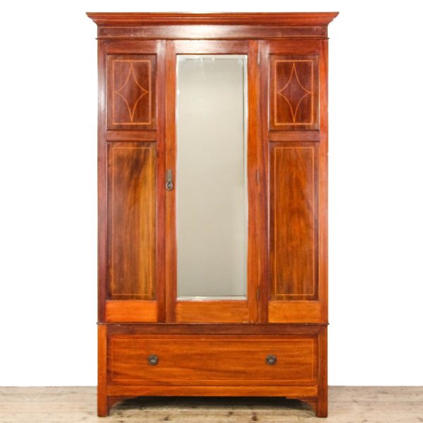 M-6230 Antique Edwardian Mahogany Wardrobe (1)