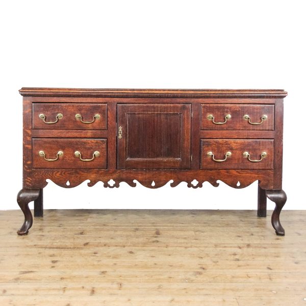 M-6469 Antique Oak Dresser Base on Cabriole Legs (1)