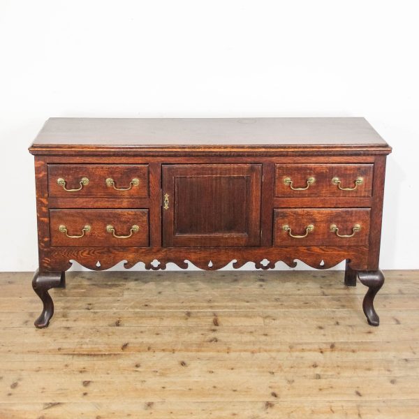 M-6469 Antique Oak Dresser Base on Cabriole Legs (2)