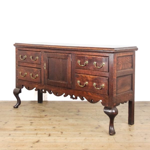 M-6469 Antique Oak Dresser Base on Cabriole Legs (3)