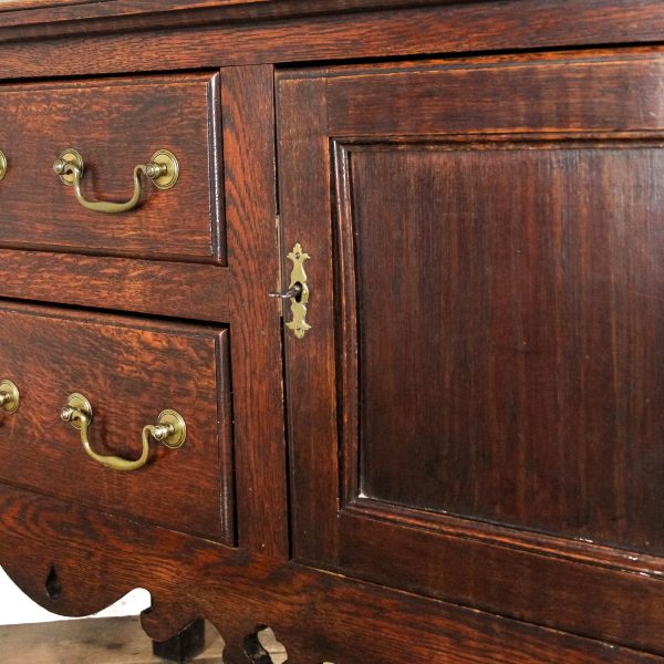 M-6469 Antique Oak Dresser Base on Cabriole Legs (5)