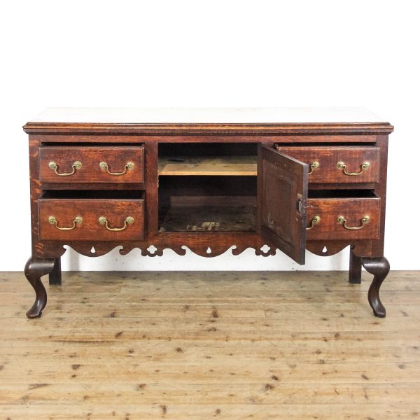 M-6469 Antique Oak Dresser Base on Cabriole Legs (6)