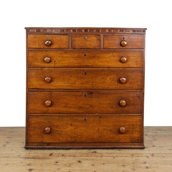 M-6516 Welsh Georgian Oak Straight Front Chest of Drawers (1)